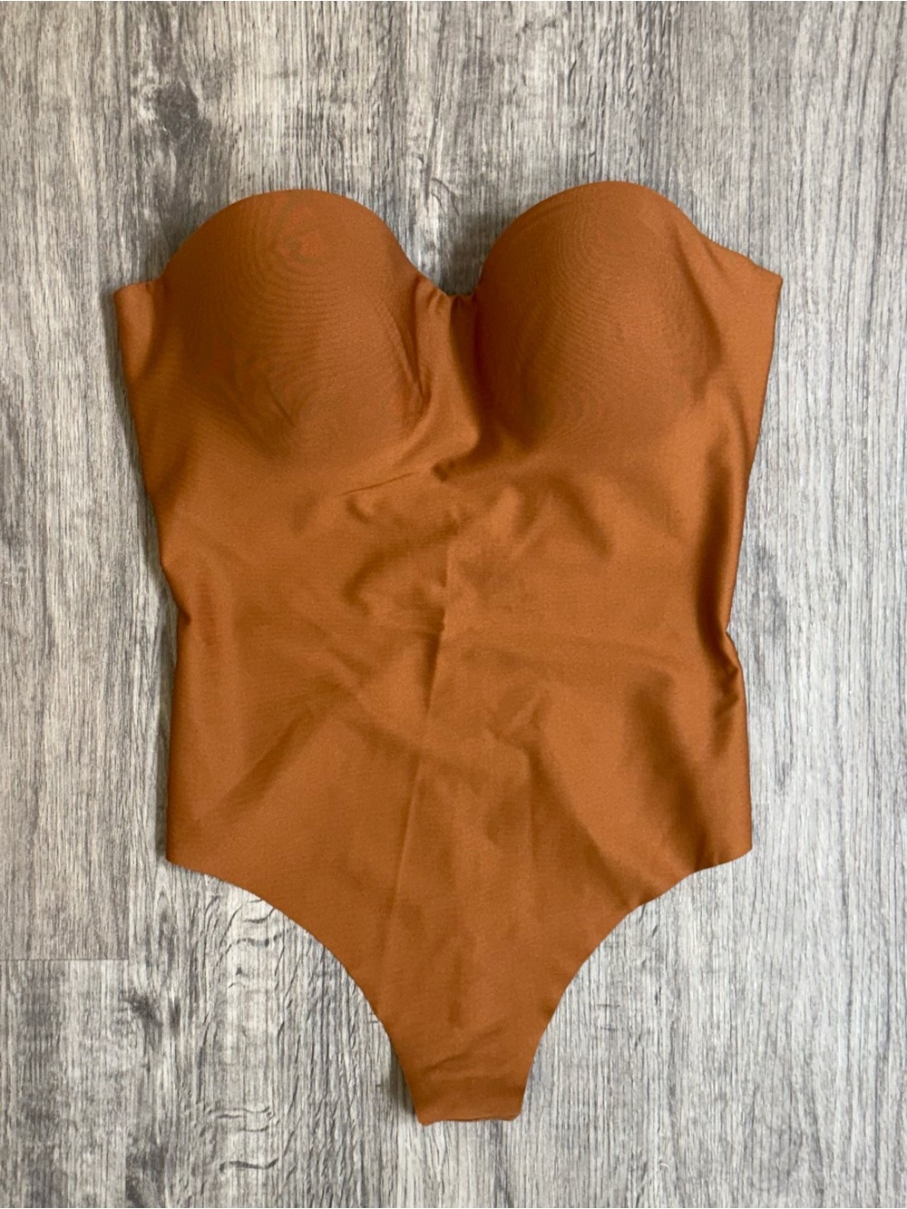 SKIMS Body Underwire Thong Bodysuit Color Bronze Stretch Slimming Size Large